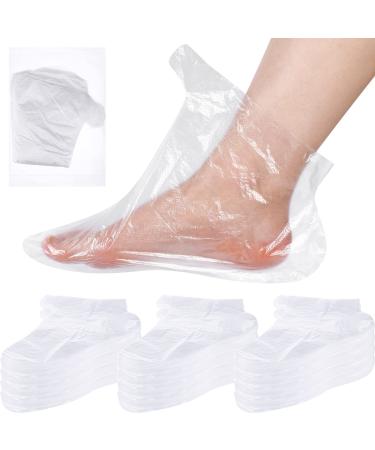 Hoolerry 500 Pcs Paraffin Wax Bath Liners for Foot Clear Plastic Foot Covers Hot Wax Foot Moisturizing Socks Foot Spa Plastic Socks Therapy Booties Bags Covers for Feet Care Paraffin Bath Wax Machine
