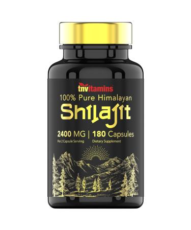 tnvitamins Shilajit Capsules 2400 MG - 180 Capsules | 100% Pure Himalayan Shilajit Resin Capsules for Men & Women | Three Month Supply! | Non-GMO Gluten-Free