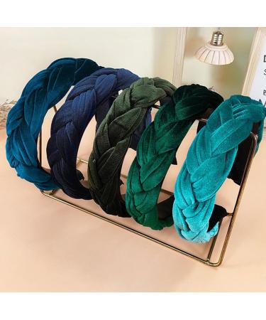 amangul Headbands for Women Braided Headband Fashion Hairband Slip Hair Accessories Stretchy Headpiece Headwear(Navy Blue) - Buy Online on GoSupps.com