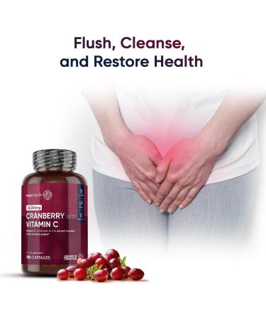 Cranberry Capsules 50000mg - 180 Vegan Capsules with Vitamin C | High Strength Concentrated Supplement for Women & Men - Made in the UK - Buy Online on GoSupps.com