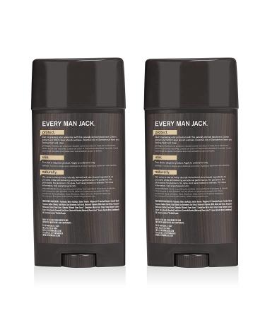 Every Man Jack Amber & Sandalwood Deodorant - Aluminum-Free, Long-Lasting, Plant-Based, 3 oz (2 Sticks) - Buy Online on GoSupps.com