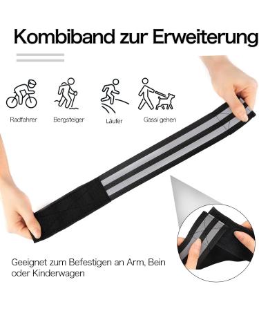 Buy Tikplus Reflector Band - Elastic Reflective Ligaments for Jogging Cycling & Hiking | Safety Light Band with Velcro Fastener - 6 Black - Buy Online on GoSupps.com