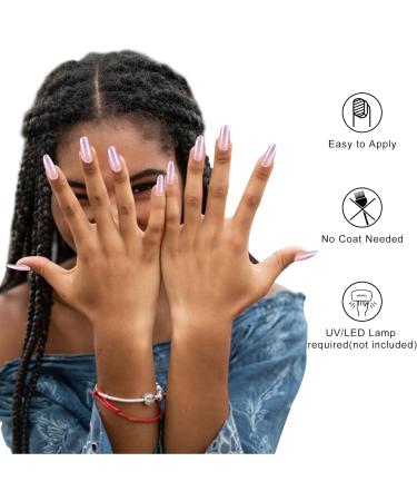 20 Mermaid Girl Clear Purple Gel Nail Stickers Set - Salon-Quality Nail Wraps for Manicure - Buy Online on GoSupps.com