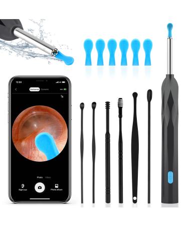 Ear Wax Removal Tool  1920P HD Ear Wax Removal with Camera  Soft Silicone Ear Scoop for Ear Cleaning  6 LED Lights  Compatible with iPhone  iPad  and Android(Black)