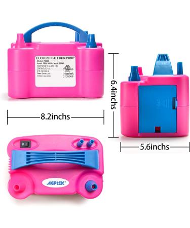 AGPTEK Electric Air Balloon Pump 110V 600W - Rose Red Dual Nozzle Inflator/Blower for Party Decoration - Buy Online on GoSupps.com