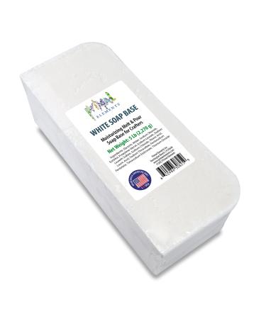 Primal Elements White Soap Base - Moisturizing Melt and Pour Glycerin Soap Base for Crafting and Soap Making, Vegan, Cruelty Free, Easy to Cut, Unscented - 5 Pound