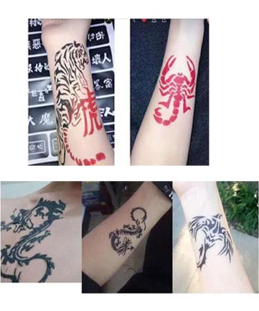Henna Tattoos Stencils - 10 Large Temporary Tattoo Templates for Men, Boys, Adult & Teens - Buy Online on GoSupps.com