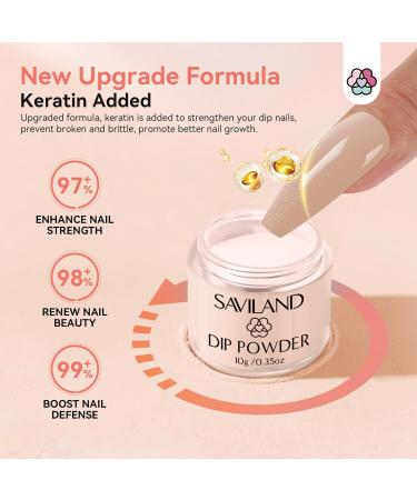 Saviland Dip Powder Nail Kit - French Nail Starter Set with 4 Colors Keratin Dipping Powder, Tips, Glue, Base & Top Coat - No UV Lamp Needed - Buy Online on GoSupps.com