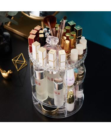 360 Rotating Makeup Organizer - Acrylic Vanity Carousel for Cosmetic Storage - Buy Online on GoSupps.com