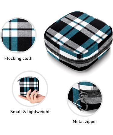 Buy Women's Bond Storage Pockets Stylish Black & Blue Scottish Plaid Portable Period Kit for Girls - Buy Online on GoSupps.com