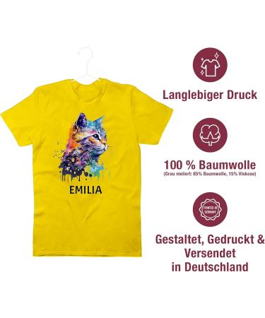 Personalized Cat T-Shirt for Men - Custom Gift with Names - Shirtracer - Yellow 3XL - Perfect for Cat Lovers - Buy Online on GoSupps.com