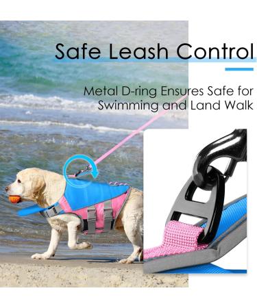 ThinkPet Dog Life Jacket - Adjustable Reflective Lifesaver with Buoyancy | Bluepink Size L - Perfect for Safety in Water - Buy Online on GoSupps.com