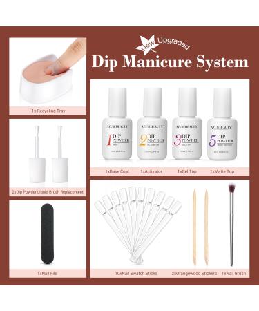 AZUREBEAUTY 30Pcs Dip Powder Nail Kit - 8 Fall Winter Colors Nail Sticks Base/Top Coat & Activator for Salon Quality French Manicure - Buy Online on GoSupps.com