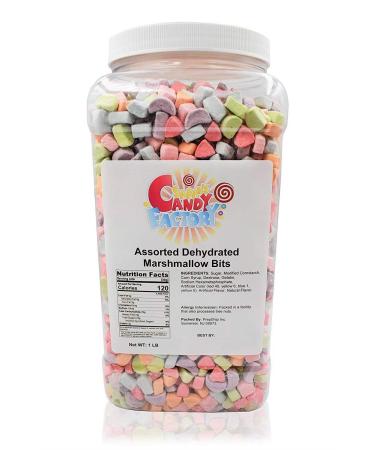 Sarah's Candy Factory Assorted Dehydrated Marshmallow Bits in Jar, 1lb 1 Pound Jar