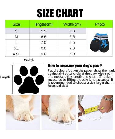 Waterproof Dog Shoes for Small & Medium Dogs - 4 Piece Set with Reflective Straps & Anti-Slip Sole - Winter Paw Protectors in Blue - Buy Online on GoSupps.com