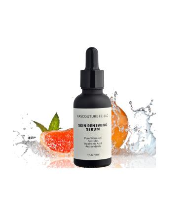 RAS Skin Renewing Serum Rich in antioxidants with Hyaluronic Acid and Peptides Reduce Fine Lines Removes Dark Spots and Dullness Brightens and Strengthens Skin Barrier.30ml