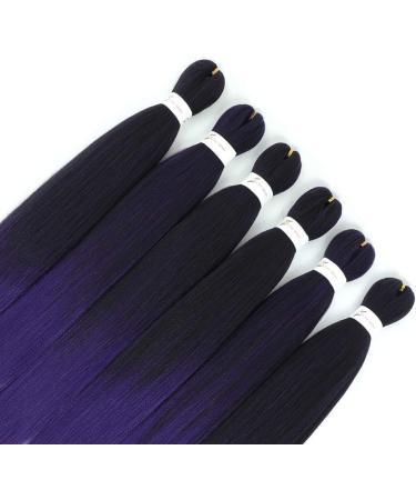 Pre-stretched Braiding Hair 26 inch 6 Packs Professional Kanekalon Synthetic Fiber Crochet EZ Braids Yaki Texture Braiding Hair Extensions (1B/purple) 26 Inch (Pack of 6) T1B/Purple - Buy Online on GoSupps.com