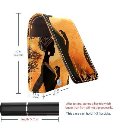 Stylish Leather Lipstick Case with Mirror | Mini Lip Gloss Organizer for African Women - F930s1iacc - Buy Online on GoSupps.com