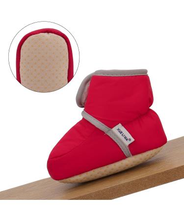 LACOFIA Baby Anti-Slip Soft Sole Winter Boots - Red (0-6 Months) - Buy Online on GoSupps.com