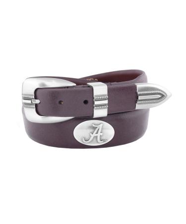 Zeppelin Products Inc. NCAA Alabama Crimson Tide Tip Leather Concho Belt Brown 38