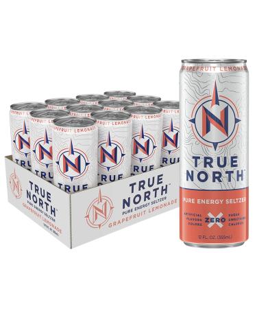 True North Pure Energy Seltzer, Grapefruit Lemonade, 12 Fl Oz, Pack of 12