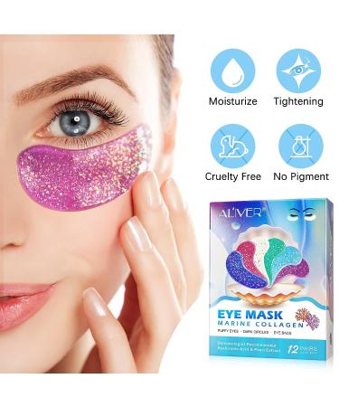 NUEDESFXO Eye Gels with Marine Collagen & Hyaluronic Acid - Under Eye Patches for Puffy Eyes, Dark Circles, and Wrinkles - 12 Pcs - Buy Online on GoSupps.com