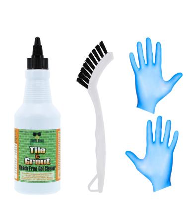 Powerful Grout Cleaning Gel-Natural, Bleach-Free, Non-Toxic  Deep Penetrating Plant Based Ingredients Eliminate All Black Stains In Showers, Bathrooms, Kitchens And More-LARGE 16 OZ - Combo Pack 4 Piece Set
