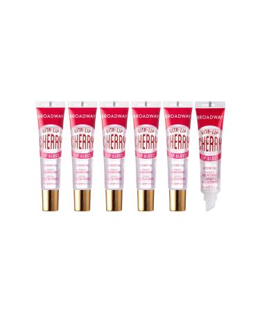 Ruby Kisses Broadway Lip Gloss Vita-Lip Clear Lip Gloss Moisturizing Soothing Super Glossy with Vitamin Oil (Cherry)