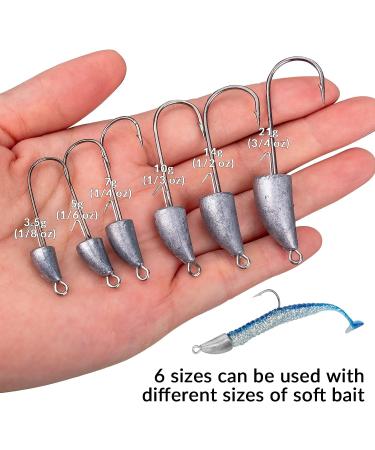 Thkfish Bullet Jig Heads Swimbait Hooks - Bass Fishing Texas Rig Saltwater/Freshwater Weedless Hooks 10g (3/8 oz) - 10pcs - Buy Online on GoSupps.com