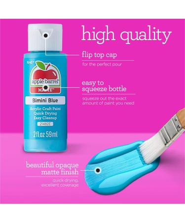 Apple Barrel Acrylic Paint Set - 18 Assorted Matte Colors, 2 fl oz/59 ml each - Arts & Crafts DIY Supplies for Kids & Adults - Buy Online on GoSupps.com