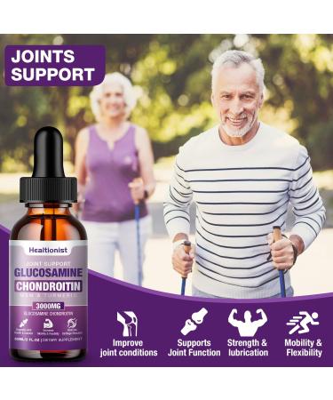 2 Pack Glucosamine Chondroitin MSM Liquid Drops Extra Strength Joint Support Supplement for Adults Men & Women Quercetin Boswelia Bromelain Antioxidant Immune Support (4 Fl oz) 2 Fl Oz (Pack of 2) - Buy Online on GoSupps.com
