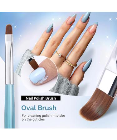 AIRSEE Nail Art Clean Up Brushes - 3 Pcs Flat/Oval/Fine Angled Gel Nail Brushes for Perfect Nail Polish Precision & Cuticle Cleaning - Buy Online on GoSupps.com