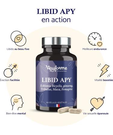Apyforme - Libid Apy Booster - Energy Power and Endurance - Based on Ecklonia Ginseng Maca Fenugreek and Tribulus - 100% Natural - 60 Capsules - Made in France - Buy Online on GoSupps.com