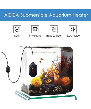 AQQA 25W Aquarium Heater with LED Display - Adjustable Temperature Control for 20-40L Aquariums - Buy Online on GoSupps.com