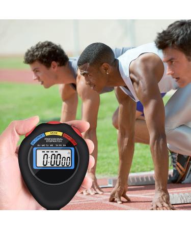 12 Pack Multi-Function Electronic Digital Sport Stopwatch Timer - Date Time Alarm - Ideal for Sports Coaches, Fitness Coaches, Referees - Large Display (Black) - Buy Online on GoSupps.com