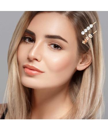 Faux Pearl Hair Clips Set - 12 Pieces Shell Barrettes for Women and Girls - Buy Online on GoSupps.com