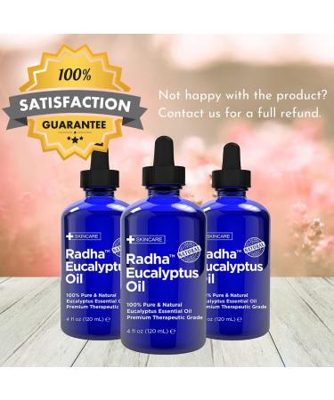 Radha Beauty Eucalyptus Essential Oil 4 oz - 100% Pure & Therapeutic Grade for Aromatherapy, Relaxation, and DIY Projects - Buy Online on GoSupps.com