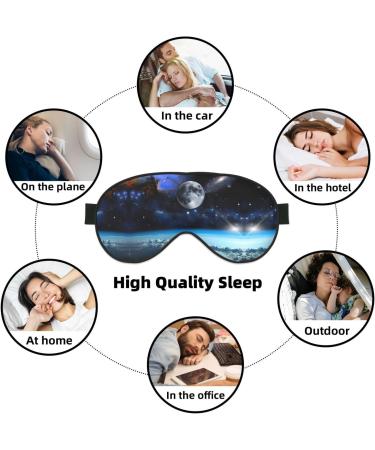 Space Planet Soft Eye Mask - Adjustable Sleep Aid for Comfort & Fatigue Relief - Full Eye Coverage for Better Sleep - International Shipping Available - Buy Online on GoSupps.com