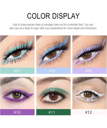 Gel Eyeliner Pencil | Smooth Rainproof Gel Eyeliner for Older Women Colored Eyeliner Set 0.2g High Pigment Tones Longwear with Mousse Texture for Everyday Wear Kkaa - Buy Online on GoSupps.com