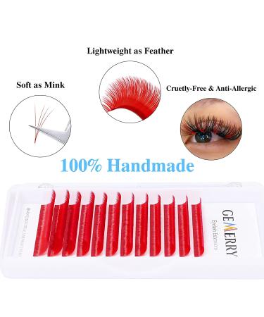 Color Lash Extensions Easy Fan Red 0.07mm C Curl 15-20mm | Volume Lashes - Self Fanning 2D-20D | Rapid Blooming Flower Professional (Red-C 15-20mm) - Buy Online on GoSupps.com
