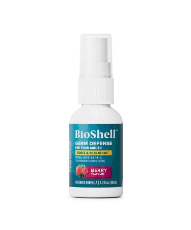 BioShell Germ Defense for Your Mouth (1 fl. oz.) I Fights and Kills Germs I Great for Crowds and Confined Spaces I Oral Antiseptic I Berry Flavor 1 Fl Oz (Pack of 1)