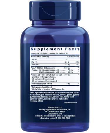 Life Extension Omega-3 Super Omega-3 120 Softgels | Premium Fish Oil Supplement - Buy Online on GoSupps.com