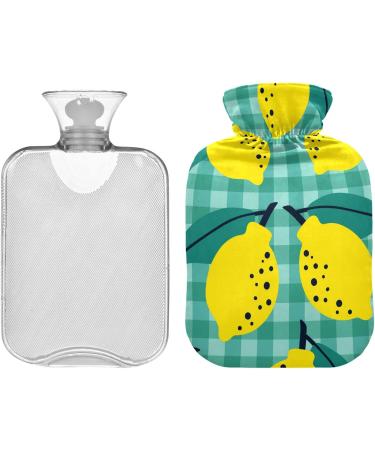 NAANLE Lemon Pattern Hot Water Bottle - 1L Transparent Design for Pain Relief & Bed Warmer | Handheld Heat & Cold Therapy - Buy Online on GoSupps.com