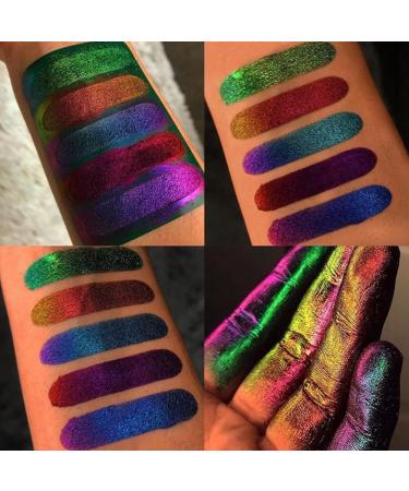 Dewedrt 2Pcs Optical Eyeshadow Highly Pigmented Polychrome Metallic Eyeshadow Palette Eye Glitter Makeup Cosmetics - Buy Online on GoSupps.com