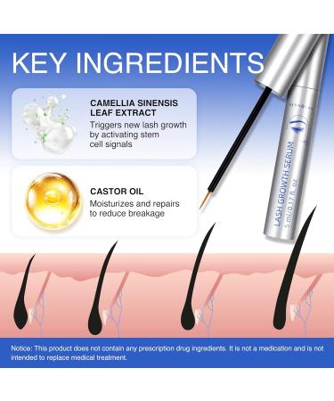 Advanced Lash Serum Eyelash Serum for Longer Eyelashes and Eyebrows Lash Enhancing Serum With Natural Formula Vegan & Cruelty A Escolha by BEPHOLAN (5mL) - Buy Online on GoSupps.com