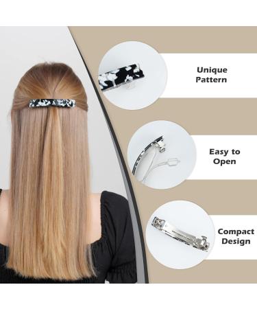 Reton French Design Hair Clips - Tortoise Acrylic Resin & Acetate - 12-Piece Set for Thin & Thick Hair - Stylish Hair Accessories for Women & Girls - Buy Online on GoSupps.com