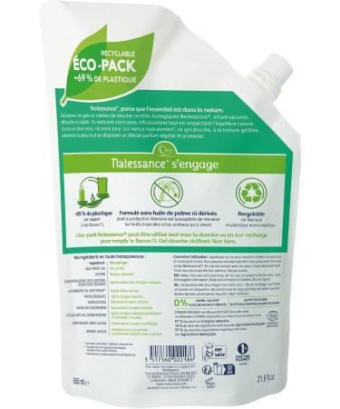 Natessance Organic Revitalizing Aloe Vera Shower Gel Refill 650ml - Buy Online on GoSupps.com