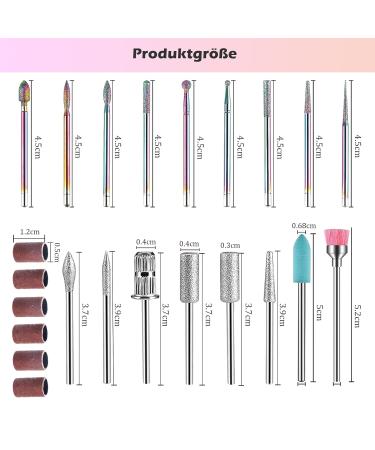 Professional Euduq 17-Piece Tungsten Carbide Nail Drill Bits Set for Gel & Acrylic | Manicure & Pedicure Attachments - Buy Online on GoSupps.com