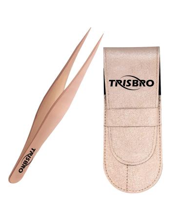 Pointed Tweezers for Ingrown Hair - Tweezers for Splinters hairs & Precision Sharp Needle Nose Pointed  Ticks & Glass Removal - Best for Facial Hair Removal & Eyebrow Hair (Rose Gold)
