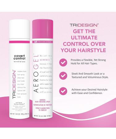TRI Design Covert Control Strong Hold Hairspray for Women & Men - 2 Pack of 10.5 oz Hair Sprays - Buy Online on GoSupps.com
